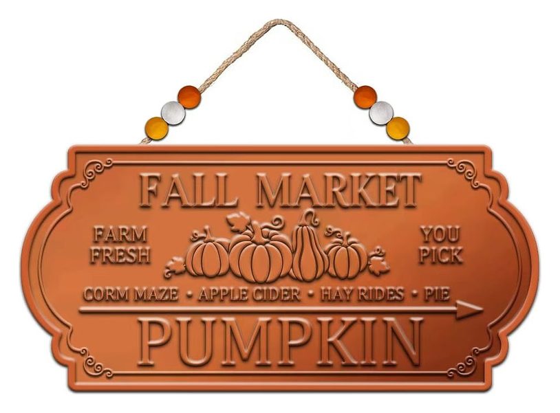 Fall Market Pumpkin hanging sign