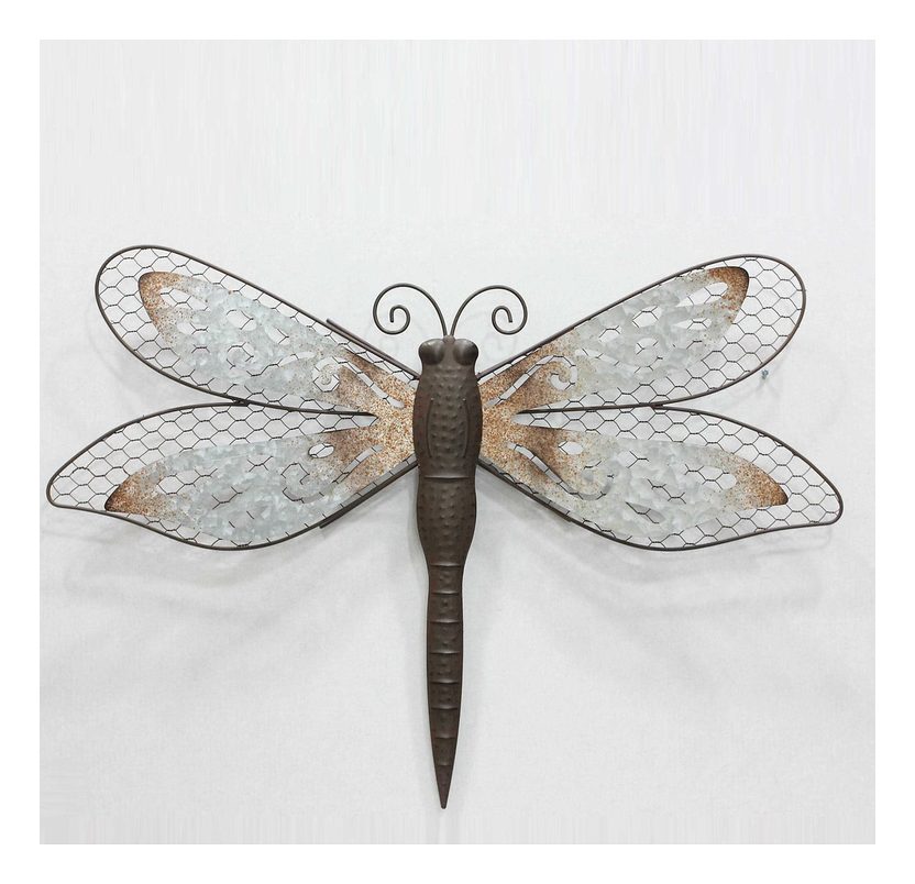 Galvanized dragonfly wall art