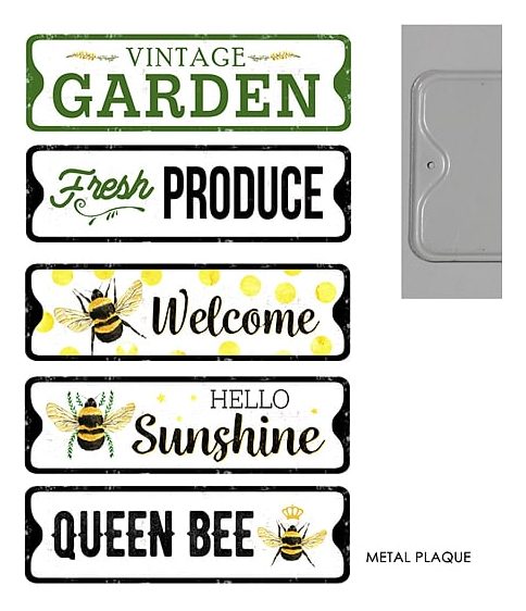 Vintage Garden metal plaque set