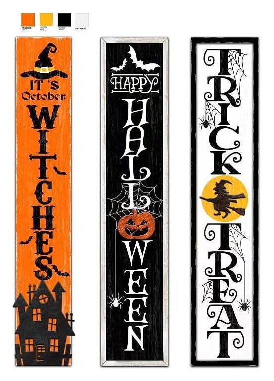 Halloween porch sign set, 3pcs