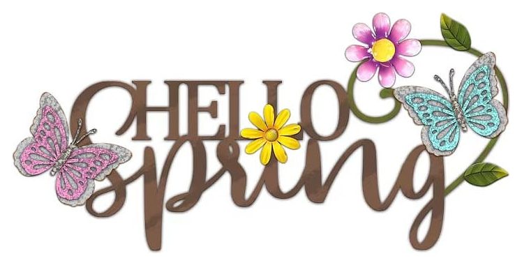 Hello Spring butterfly wall sign
