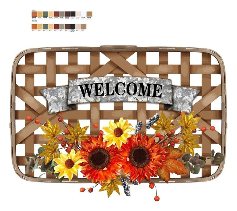 Welcome tobacco basket with sunflowers