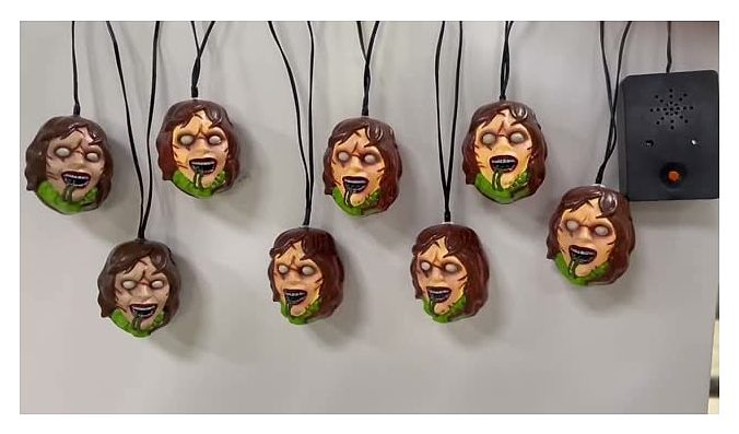 Halloween pumpkin face LED light string, 10 heads