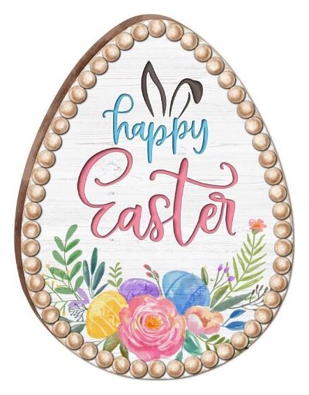 Happy Easter beaded egg wall sign