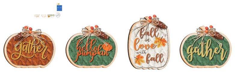 Fall pumpkin hoop sign, 4 designs
