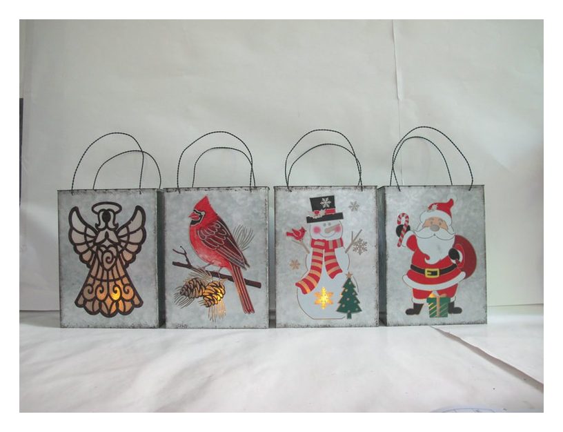 Galvanized Christmas lantern, 4 designs